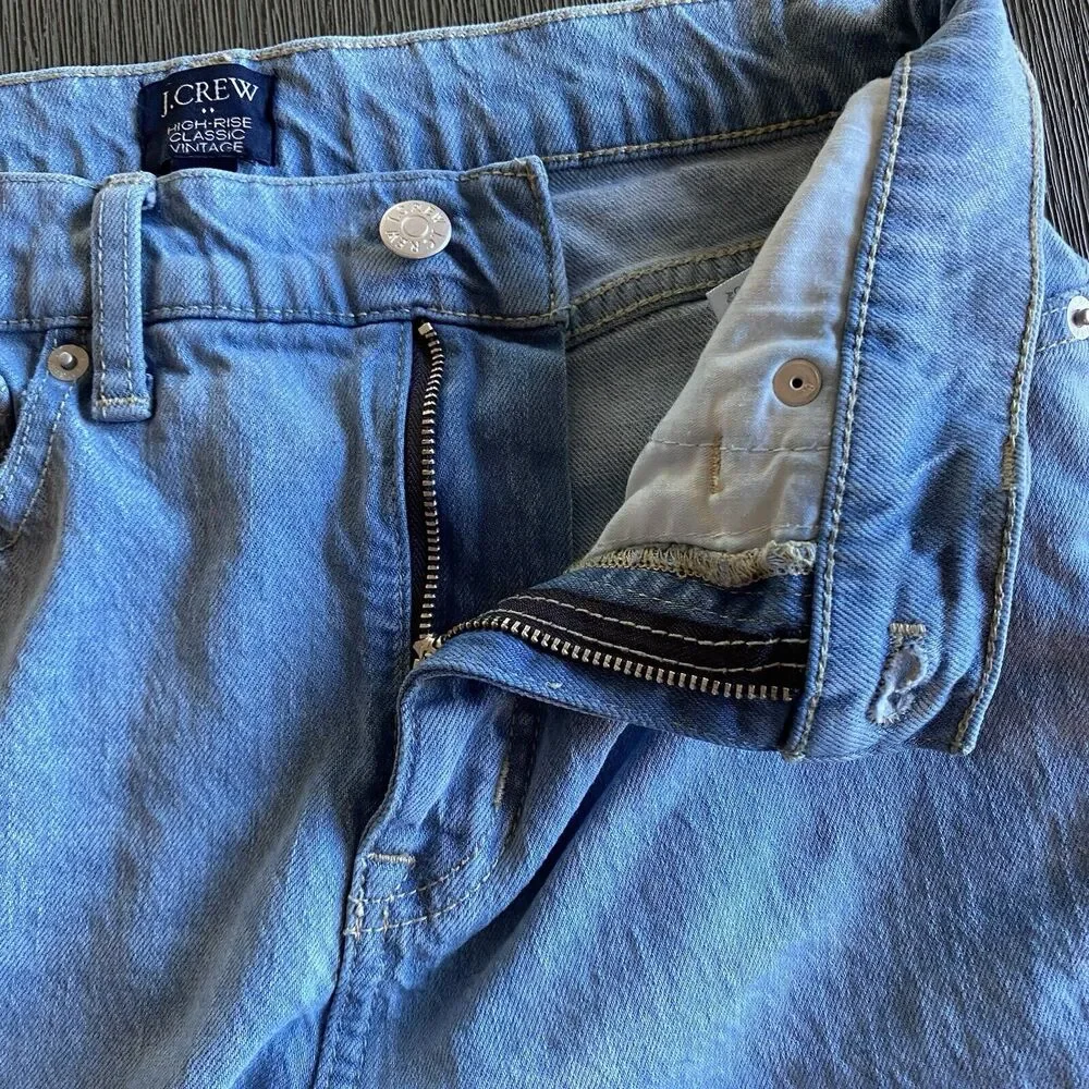 Women's‎ J.Crew High Rise Classic Vintage Straight Light Wash Jeans Size 26